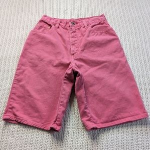 VTG ENUF Internationale Pink Denim Jean Bermuda Shorts Women's 7/8 Waist 26"